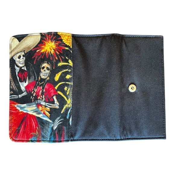 Día de los Muertos Day of The Dead Handmade Tri Fold Wallet - Picture 4 of 11